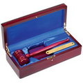 10" Gavel Set in Rosewood Piano Finish Case